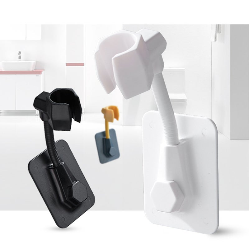 2PCS Adjustable Base Bracket Punch Free Holder Hand Shower Fixed Accessories for Home Bathroom (White) - Image 3