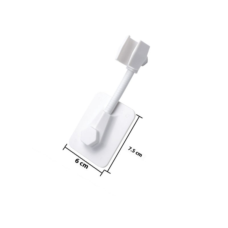 2PCS Adjustable Base Bracket Punch Free Holder Hand Shower Fixed Accessories for Home Bathroom (White) - Image 2