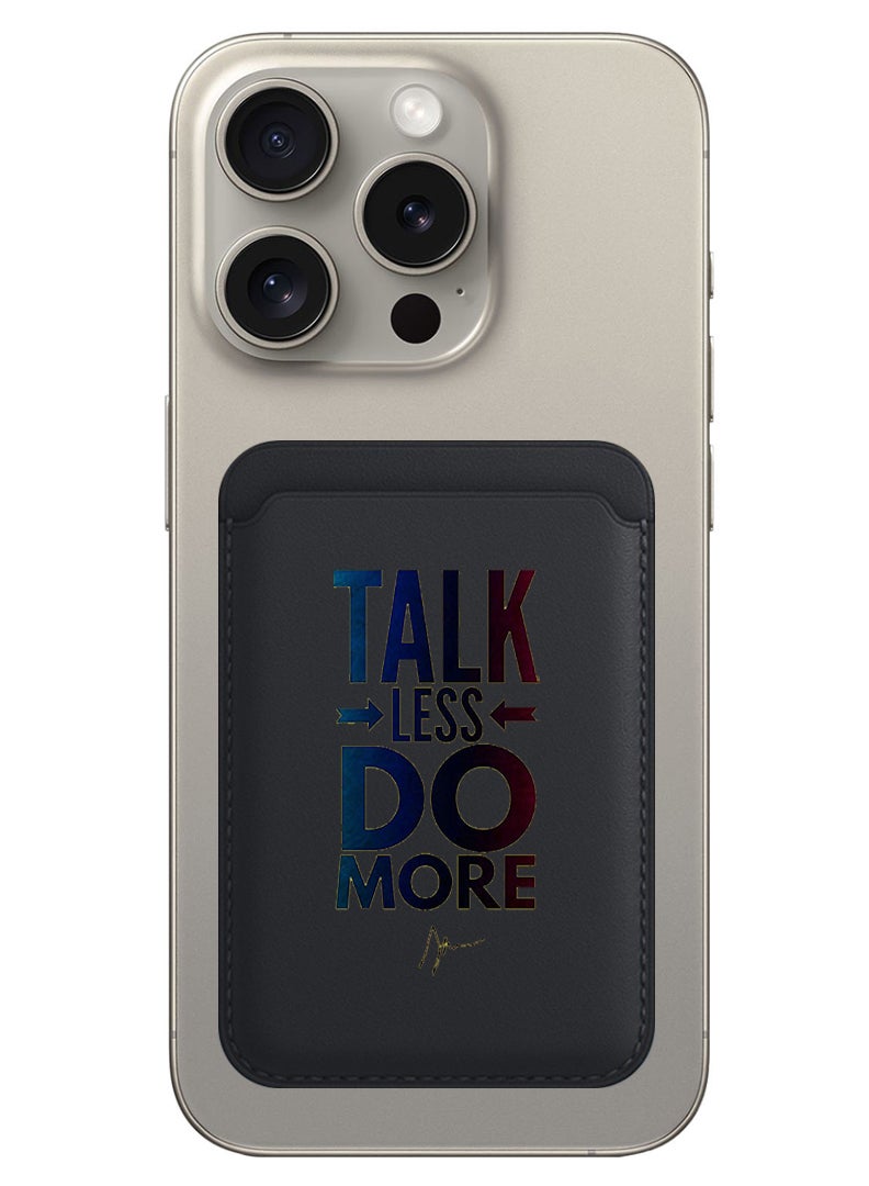 Theodor Magnetic Wallet, Compatible with MagSafe Wallet, for iPhone Wallet, for iPhone 16/15/14/13/12 Series, Not for iPhone 13/12 mini, 3 Card Holder, Vegan Leather, Black - talk less do more - Image 1