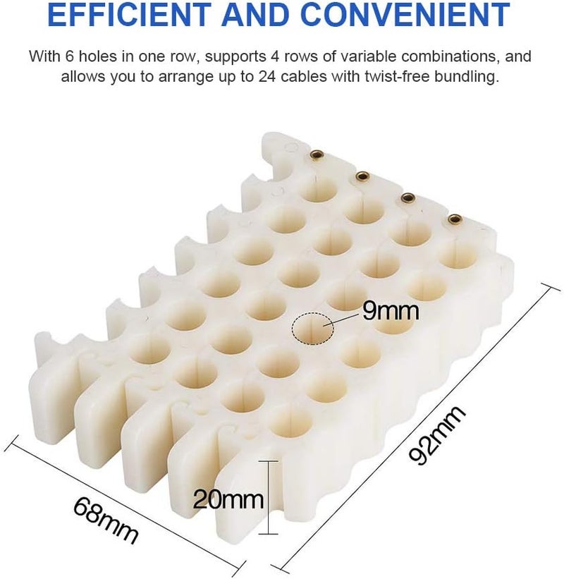 10Gtek Cable Organizing and Bundler Tool24Hole Cable Dresser for Data Center Server Rooms and Machine Room Wire Management and Organizer Perfect for Cable ManagementCAT5 CAT6 - Image 2