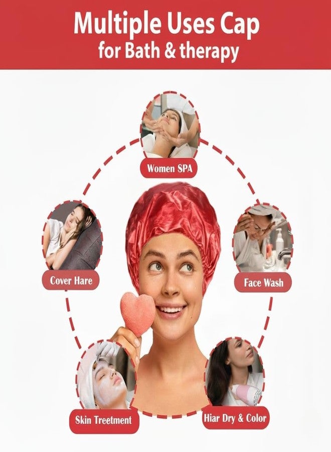 Zenittree Reusable Bath Cap (Set of 1) for Men & Women | Eco-Friendly Shower Cap for Home, Hotel, Spa, Salon & Bathroom | Lightweight, Comfortable & Daily Uses Bathing Caps (Maroon) - Image 3