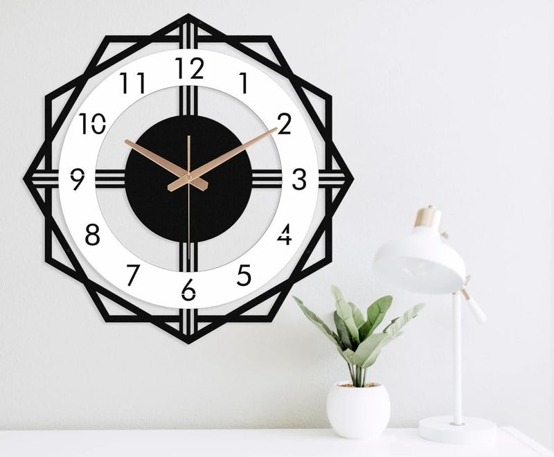 AVVIC MART Stylish Metal Analog Wall Clock for Living Room, Bedroom, Office, Kitchen, Home and Hall | Antique Fancy Big Size Modern Wall Watch for Home Decor (Style-33, 40CM) - Image 2