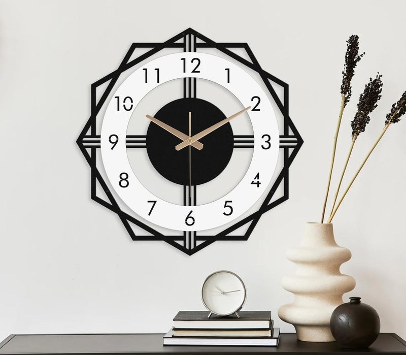 AVVIC MART Stylish Metal Analog Wall Clock for Living Room, Bedroom, Office, Kitchen, Home and Hall | Antique Fancy Big Size Modern Wall Watch for Home Decor (Style-33, 40CM) - Image 1
