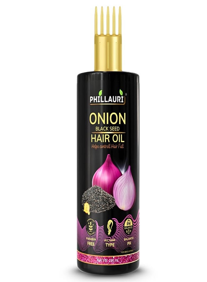 Phillauri زيت البصل وحبة البركة للشعر | زيت البصل للعناية اليومية بالشعر | زيت ذو ملمس ناعم لفروة الرأس ولإطالة الشعر - (عبوة واحدة) - Image 1