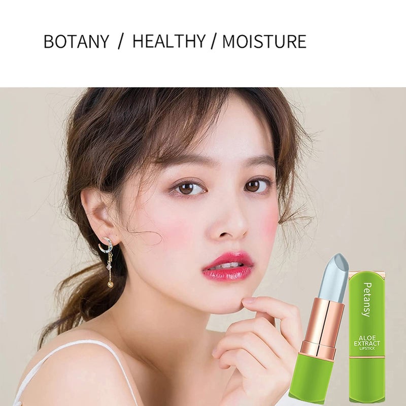 Petansy 3 Packs Aloe Vera Lipstick, Lips Moisturizer Long Lasting Nutritious Lip Balm Magic Temperature Color Change Lip Gloss-Set(A) - Image 4