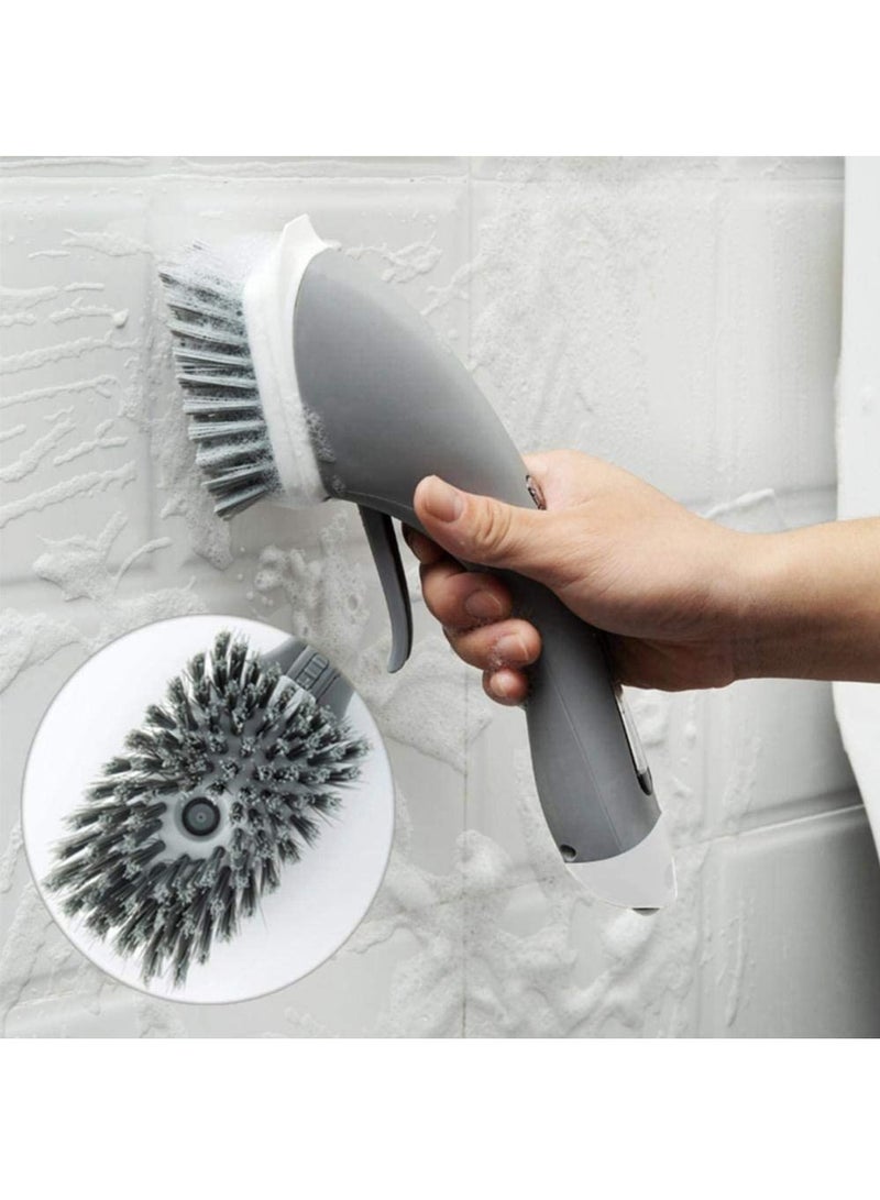 Rubik Cleaning Brush with Soap Dispenser Long Handle, Multipurpose Spray Brush for Home Kitchen Bathroom Toilet Tiles Floor Dishes Sink Stove Cleaning (Green)  - Image 4