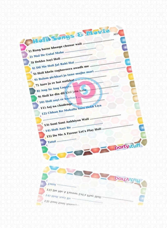 PartyStuff ألعاب ورقية من PartyStuff بطابع هولي - خمن أغاني وأفلام هولي - أدلة وإجابات (24 بطاقة) - Image 2