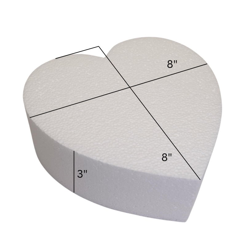 Oasis Supply Dummy Heart-Shaped Cake, 3" High x 8" Wide, White - Image 2