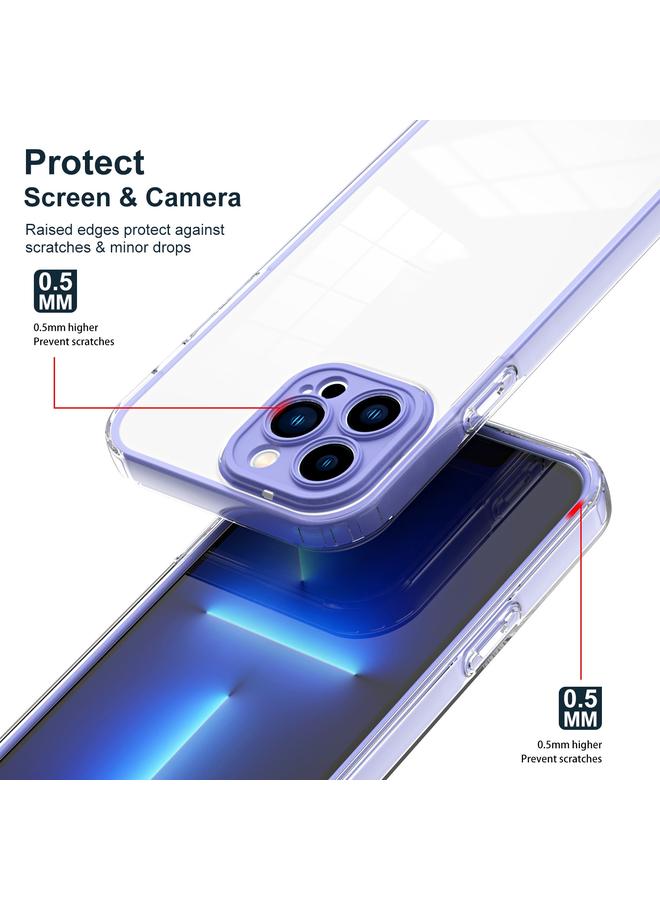 اس-توب جراب لهاتف iPhone 14 Pro 3 في 1 جراب هاتف شفاف من مادة TPU الملونة بإطار من البولي كربونات - Image 3