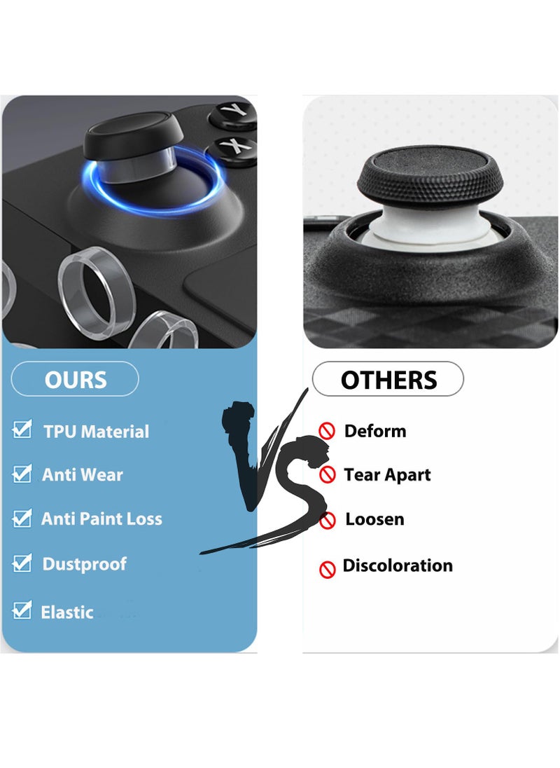 SANMUGEED SANMUGEED10 Pcs Clear Joystick Protectors, Transparent Silicone Elastic Joystick Protective Ring Compatible with Steam Deck PS5 PS4 Xbox Switch Pro Game Controller  - Image 2