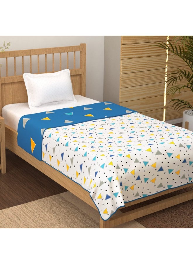 Story@Home Story@Home Comforter Single Bed | 100% Cotton Blanket Single | 150GSM | 144 X 220cm | AC Comforter Single Bed | Grey & Yellow Blanket | Floral Pattern | Quilt | Duvet | Dohar | Perfect Festive Gifting  - Image 3