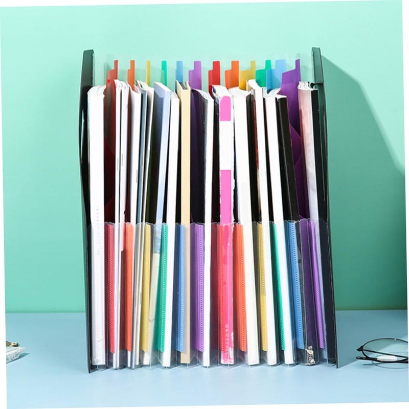 A4 Vertical Plastic Accordion Folder Organizer 2 Pack Large Capacity Expanding File with Standing Design - Image 4