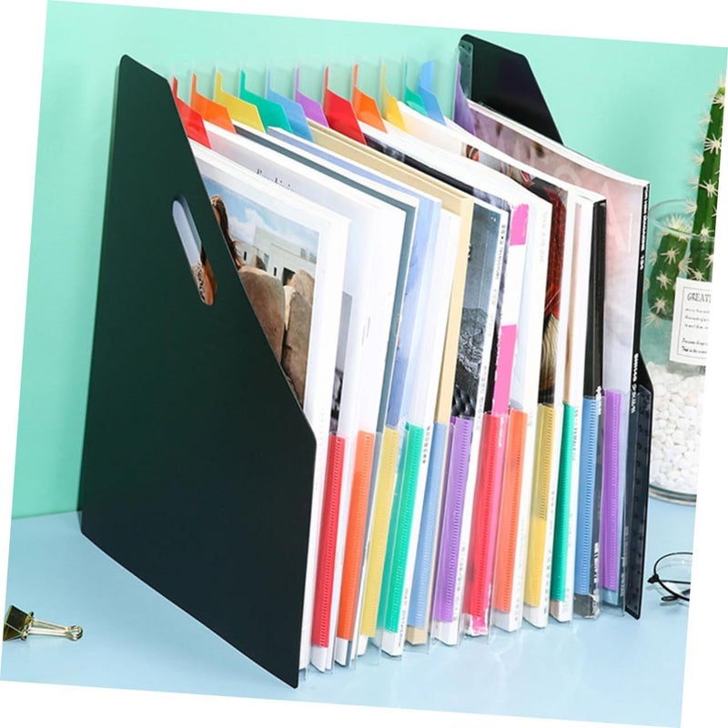 A4 Vertical Plastic Accordion Folder Organizer 2 Pack Large Capacity Expanding File with Standing Design - Image 5