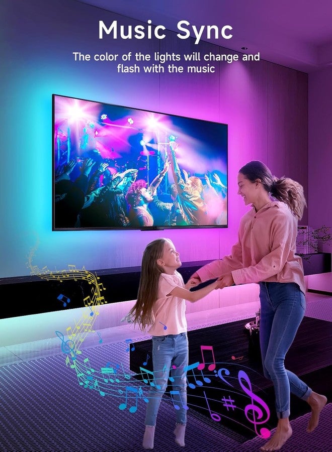 Gesto RGB LED Strip Light TV Backlight with App & Remote | 5V USB Powered Music Sync Light for 49-85" TV,PC,Laptop & Monitor | Multicolor Bias Lighting Kit for Gaming, Movies & Home Decor- 5 Meter - Image 4