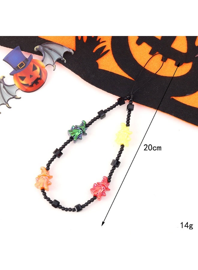 NIBEMINENT Beaded Phone Lanyard, Anti Lost Removable Wrist Strap,K3833 4 Witches' Beads Bracelet Pendant, Phone Keychain Lanyard
