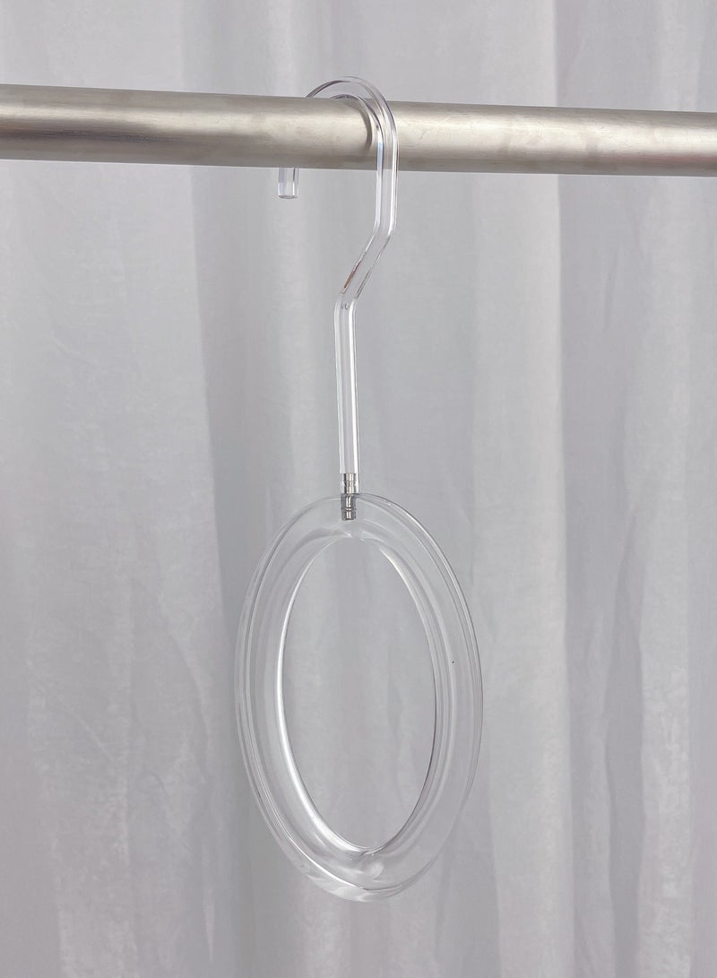 Acrylic Scarf Hanging Ring Silk Scarf Display Hanging Ring Transparent Circular Crystal Clothes Hanger Hook(2 Pieces)  - Image 1