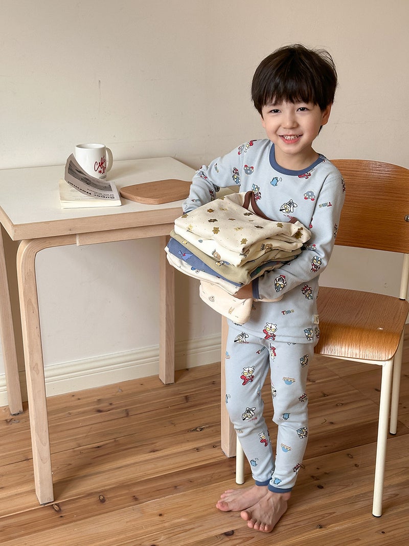 Emo Beibei Children'S Class A Wool Pull Rack Boneless Home Clothing For Boys And Girls Baby Cotton Pajamas Cartoon Underwear - Image 3