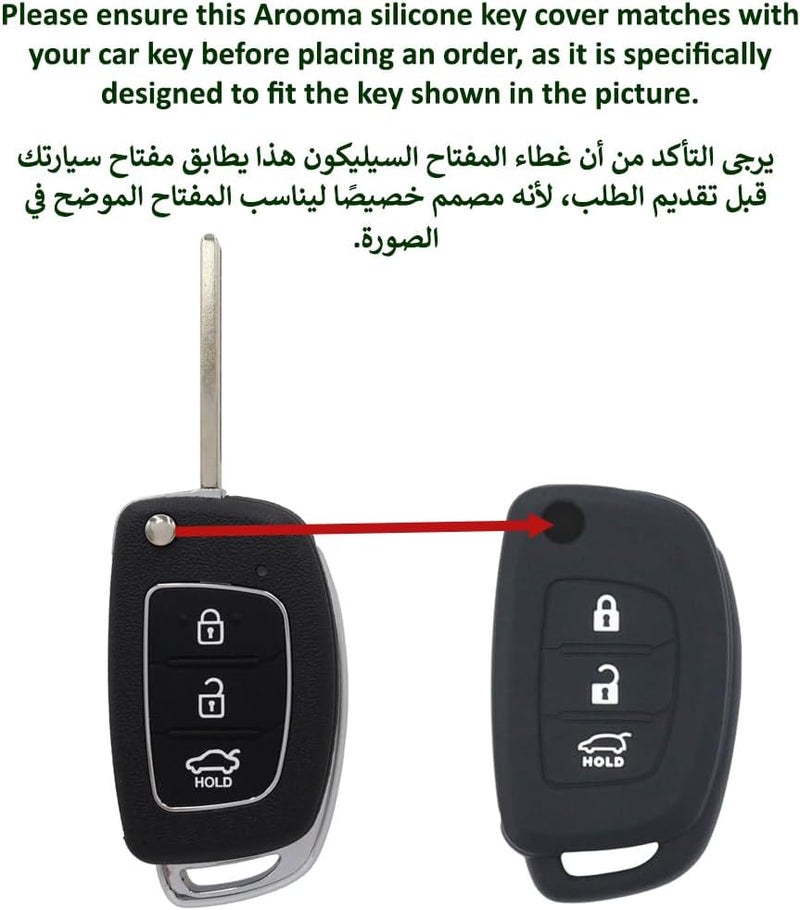 Arooma 3 Buttons Silicone Flip Key Shell Cover Case for HYUNDAI Tucson Elantra Sonata Santa Fe Solaris ix35 ix45 i20 Accent, Remote Protection Case - Image 2