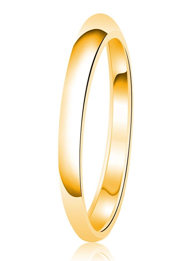 Tioneer 5mm Stainless Steel 316L Classic Plain Wedding Band Ring | High Polished | Personalize Engravings | Jewelry Box (Gold, 9.5) - Image 1