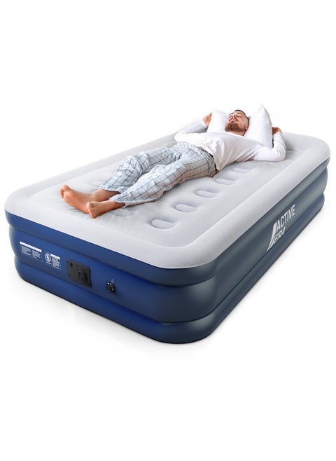 Air Bed Premium Single Size Inflatable Mattress With a Built In Electric Pump And Pillow (Twin) 99 x 187 x 53 cm