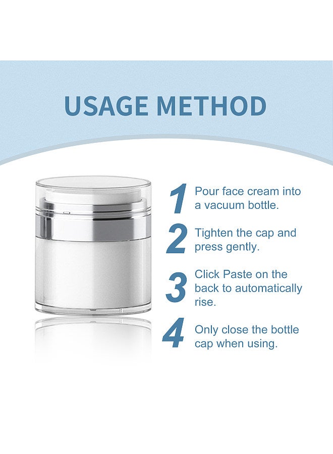 50ml Airless Pump Jar Bottles Portable Lotion Dispenser Acrylic Press-On Vacuum Lotion Bottle