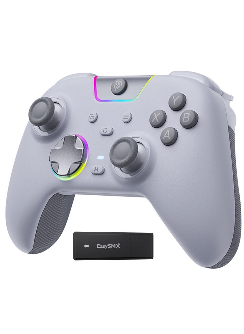 EasySMX Classic Gamepad EasySMX X05Pro Wireless Game Controller for PC/Switch/Steam/iOS/Android/Android TV BOX with Dual-Mode Impulse Triggers, Hall Joysticks, Ergonomic Skin-Like Grip, Quiet-Touch Low-Noise Buttons, 1000Hz Polling, 2 Programmable Buttons, RGB, 1000mAh Battery - Image 1