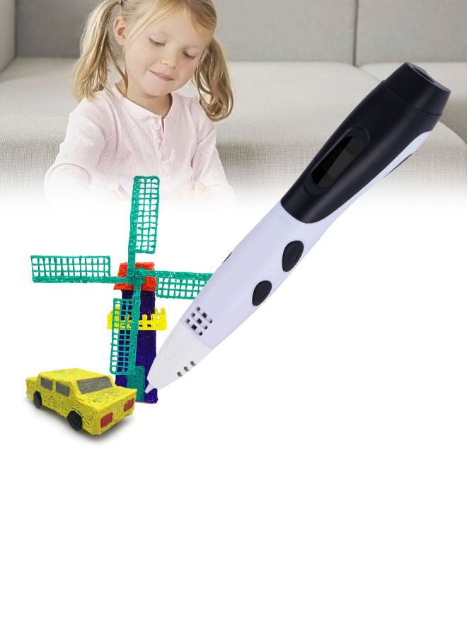 NIBEMINENT Intelligent 3D Printing Pen With LCD Screen Display And PCL Filament Refills White - Image 2