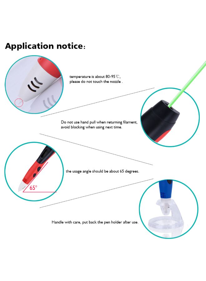 NIBEMINENT Intelligent 3D Printing Pen With LCD Screen Display And PCL Filament Refills White - Image 5