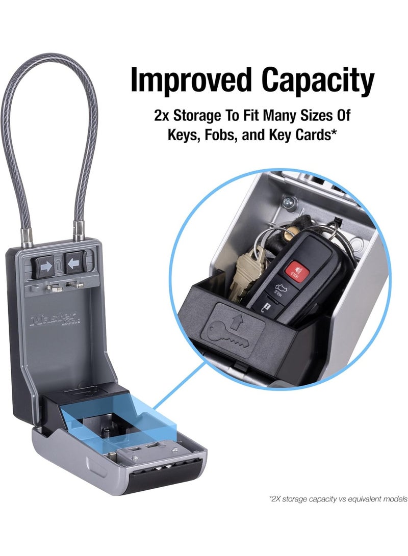 Master Lock High Capacity Key Lockbox, Combination Dial, Removable Cable - Image 4