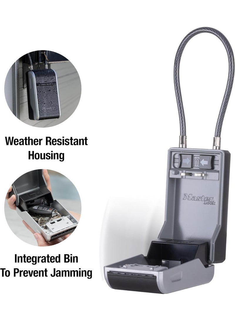 Master Lock High Capacity Key Lockbox, Combination Dial, Removable Cable - Image 2