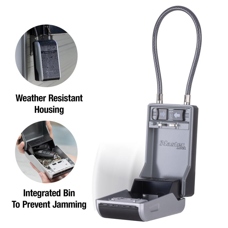 Master Lock High Capacity Key Lockbox, Combination Dial, Removable Cable - Image 2