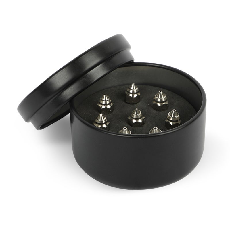 Creality 3D Copper Alloy 3D Printer Nozzle Kit 8Pcs: 0.25mm 0.4mm 0.6mm 0.8mm High Temperature up to 500℃ for Creality Ender-3 CR-10 Ender-5 Series - Uniform Nickel Plating for Smooth Extrusion with PLA ABS PETG - Image 1