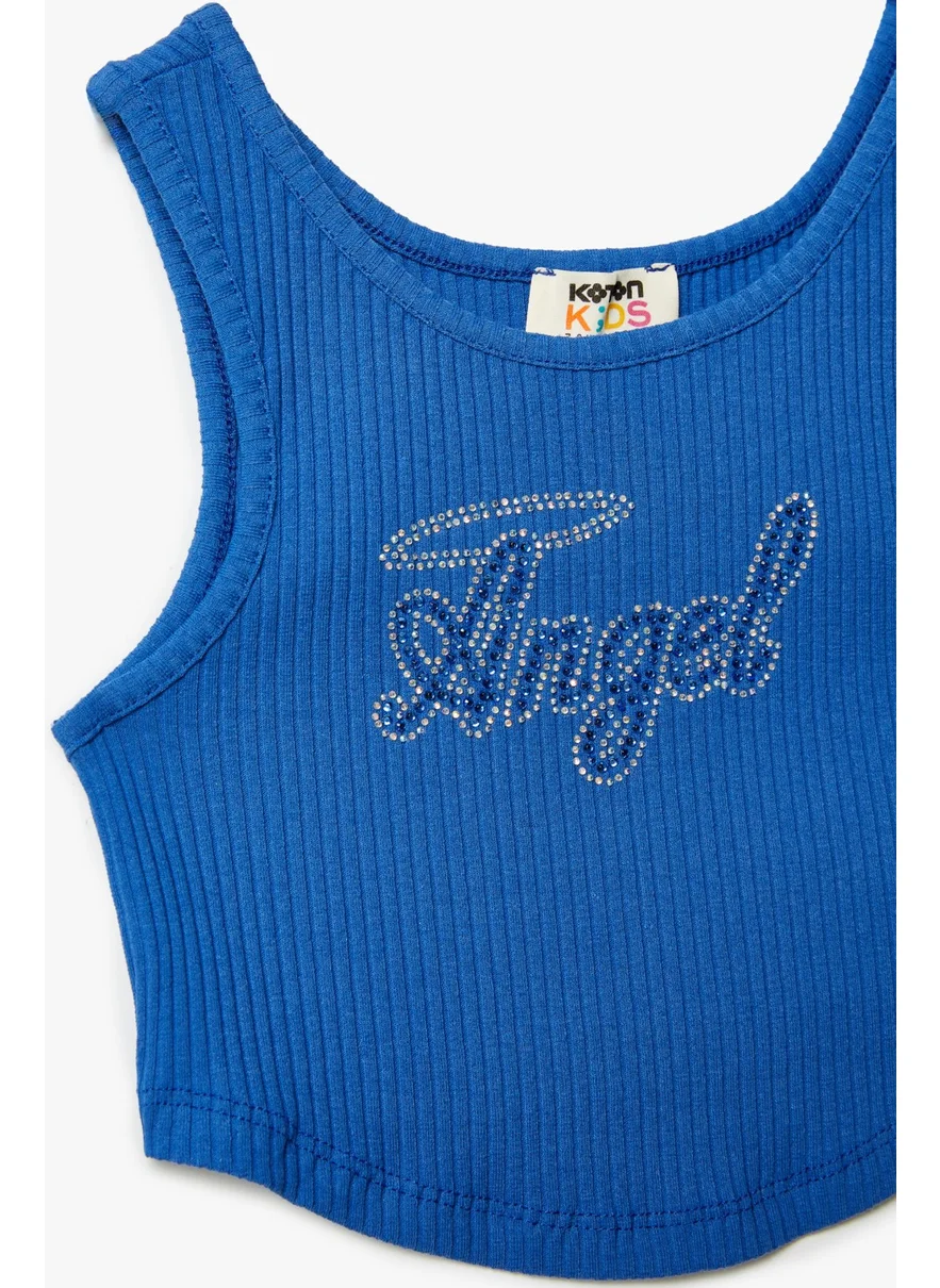 KOTON Crop Athlete Textured with Sequin Sequin Detail