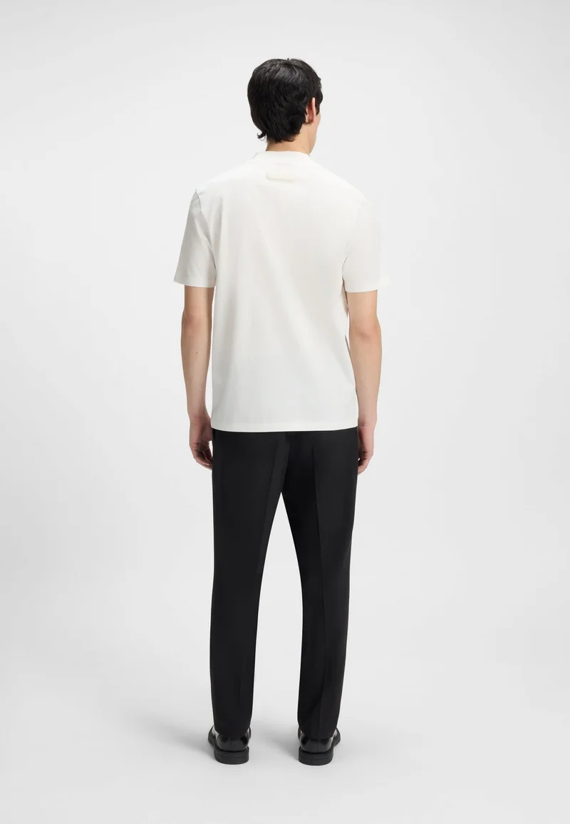 HUGO Slim-fit T-shirt in stretch cotton with stand collar