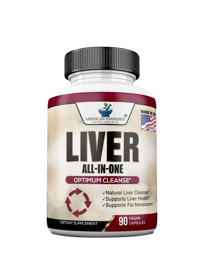 American Standard Supplements تنظيف الكبد مكملات إزالة السموم دعم الكبد إزالة سموم الكبد صحة الكبد حليب الشوك سيليمارين خرشوف هندباء كركم كولين ألفا ليبويك أسيد فلفل أسود - Image 2