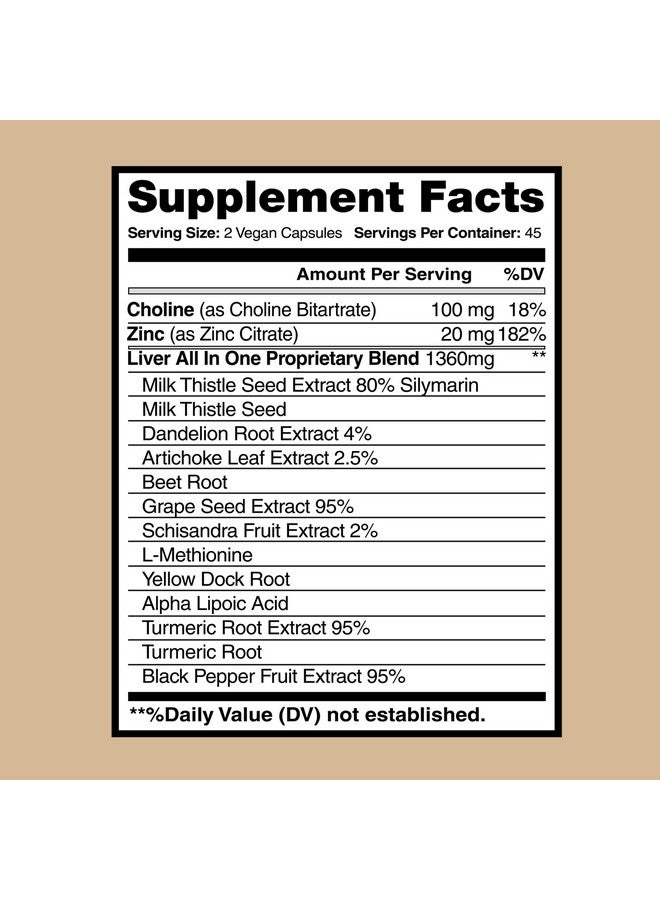 American Standard Supplements تنظيف الكبد مكملات إزالة السموم دعم الكبد إزالة سموم الكبد صحة الكبد حليب الشوك سيليمارين خرشوف هندباء كركم كولين ألفا ليبويك أسيد فلفل أسود - Image 3