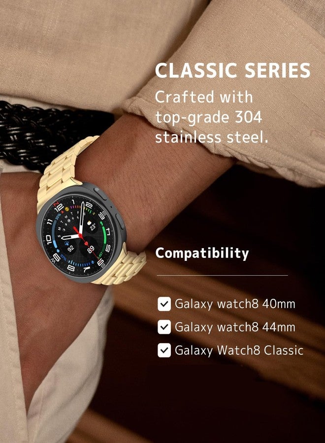 NINKI Stainless Steel Strap for Samsung Galaxy Watch 8 Classic Band 46MM & Galaxy Watch 8 Strap 40MM /44MM 2025,Metal Galaxy 8 44mm Watch Band Bangle for Samsung Watch 8 Classic Bands Men Womens Gold - Image 2