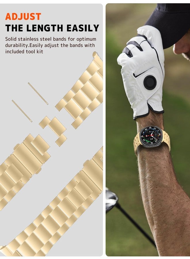 NINKI Stainless Steel Strap for Samsung Galaxy Watch 8 Classic Band 46MM & Galaxy Watch 8 Strap 40MM /44MM 2025,Metal Galaxy 8 44mm Watch Band Bangle for Samsung Watch 8 Classic Bands Men Womens Gold - Image 5