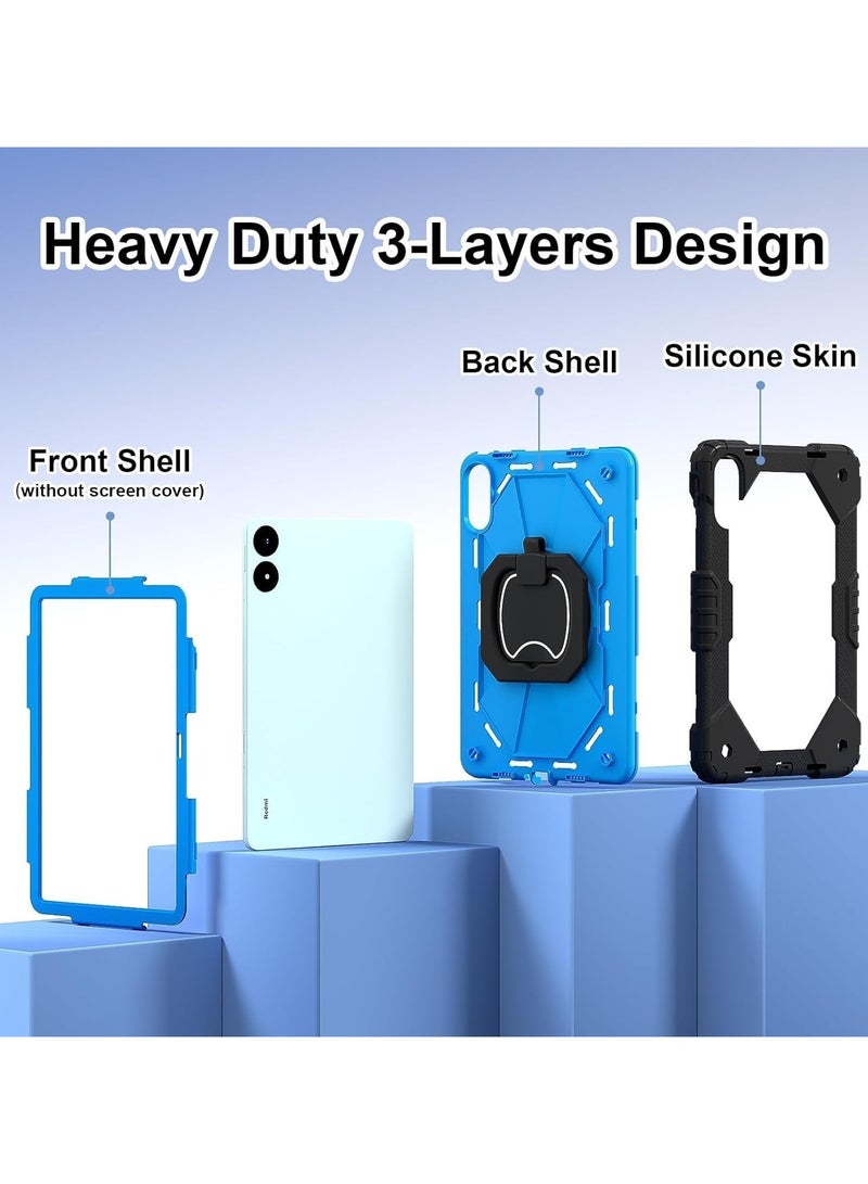 general Case Compatible with Xiaomi Redmi Pad Pro 12.1 inch Case, Full-Body Rugged Shockproof Protective Shell, 360° Swivel Stand Handle Cover with Shoulder Strap - Image 3