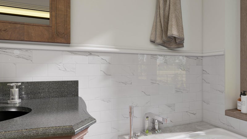 COLAMO Luxury 10-Sheet Peel and Stick Backsplash,Self Adhesive Faux Stone 12â€x12â€ White Subway Tile for Kitchen,Glossy Waterproof Carrara Brick Marble Look,Stick on Accent Wall for Bathroom,Bedroom - Image 5