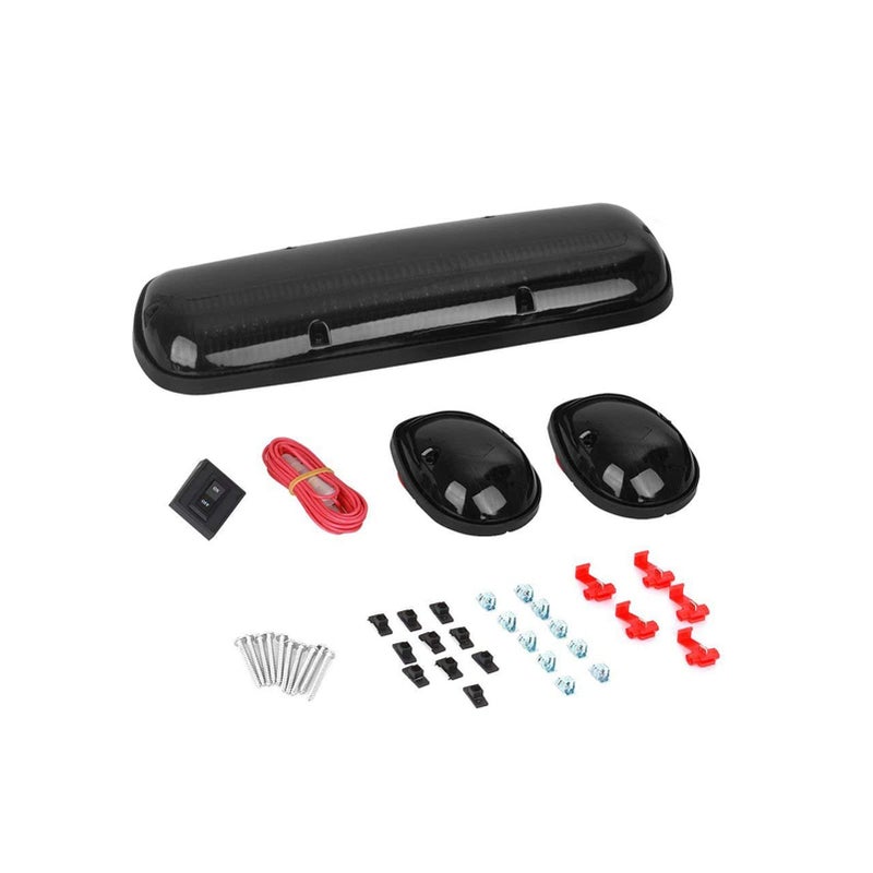 NPAUTO 3pcs Smoked Cab Marker Lights White 30 LED Roof Top Running Lights wWiring Pack Replacement for 20022007 Chevy Silverado GMC Sierra 1500 1500HD 2500 2500HD 3500 Truck