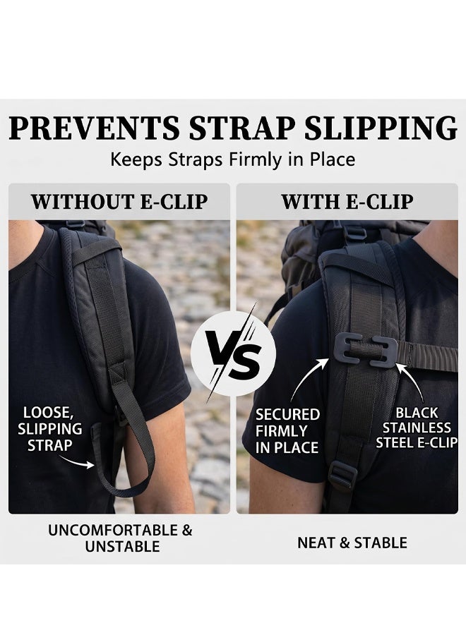 2‑Pack Stainless Steel Seatbelt Adjuster E‑Clips, Secure Strap Management for Daily Use - Image 3