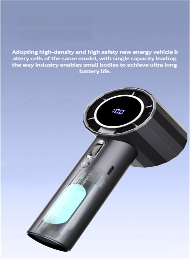 ميكسد مروحة محمولة عالية السرعة ب 100 سرعة USB صغيرة محمولة شحن توربو مروحة صغيرة عرض رقمي مروحة سطح المكتب وردي - Image 3