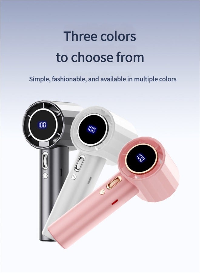 ميكسد مروحة محمولة عالية السرعة ب 100 سرعة USB صغيرة محمولة شحن توربو مروحة صغيرة عرض رقمي مروحة سطح المكتب وردي - Image 2