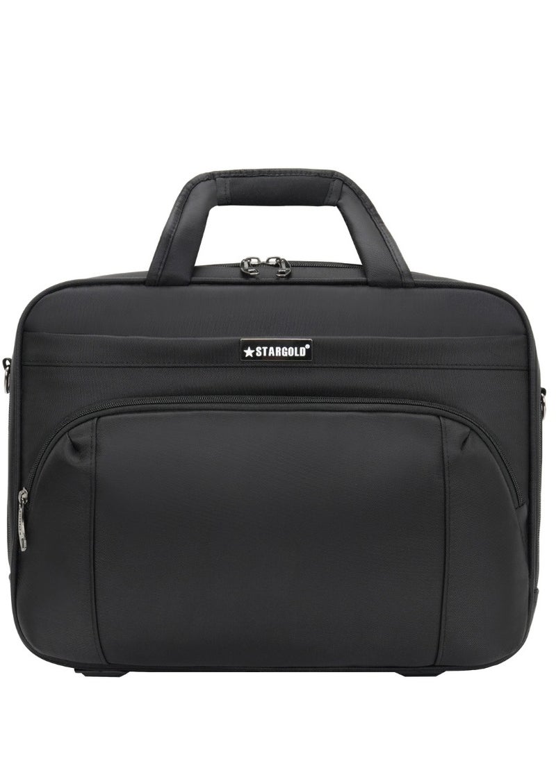 Stargold Laptop Bag, Premium 15.6" Business Briefcase With Multiple Compartments, Padded Shoulder Strap, And Water-Resistant Material, Black  - Image 1