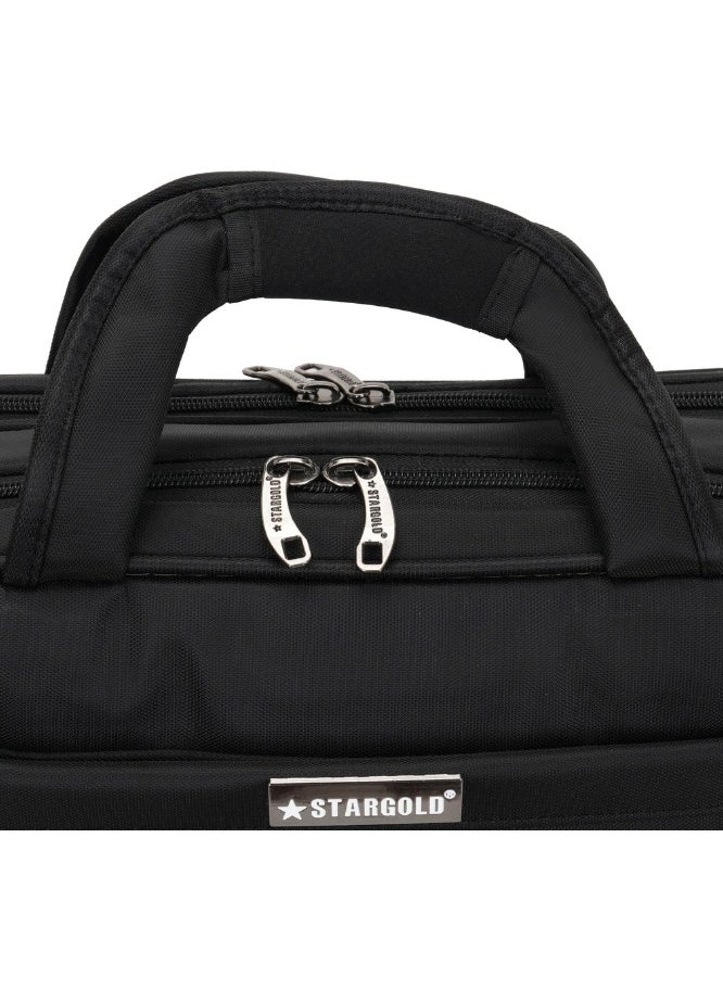 Stargold Laptop Bag, Premium 15.6" Business Briefcase With Multiple Compartments, Padded Shoulder Strap, And Water-Resistant Material, Black  - Image 3