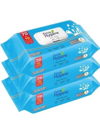 Extra Hygiene Wipes Baby Refreshing Cool Mist 70+10 Wet Wipes 3 pcs