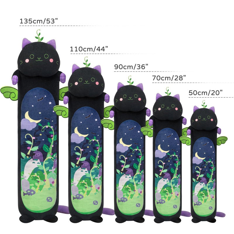 Mewaii Long Cat Plush 5 Sizes, 120% Extra Filling Giant Plushness Kids Body Pillow, Kawaii Cute Black Cat Stuffed Animals Plushies, Big Long Body Pillow Black Cat Plush Gift for Girls 53â€ - Image 5
