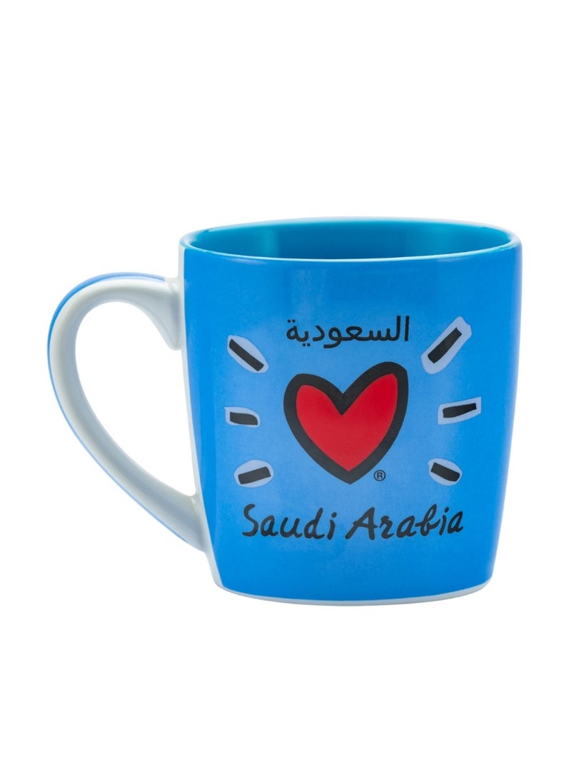 GIFTAT I Love Saudi Arabia Souvenir Mug with Famous Landmarks Blue - Image 2