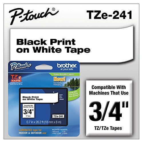 Brother(R) TZe-241 Black-On-White Tape, 0.75in. x 26.2ft., 239384-9022 - Image 1